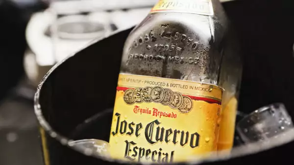 Jose Cuervo Especial tequila chilling in ice bucket