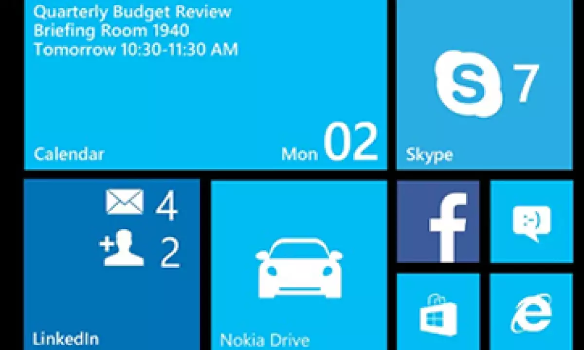 La actualización del sistema operativo permitirá tener en los teléfonos amplios una columna extra de mosaicos. (Foto: Cortesía de Microsoft/CNNMoney)