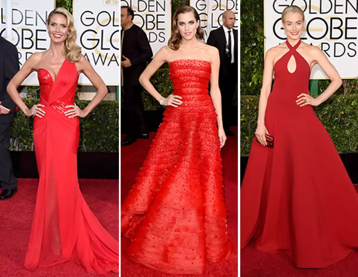 Los vestidos en color rojo fueron de los más vistos.