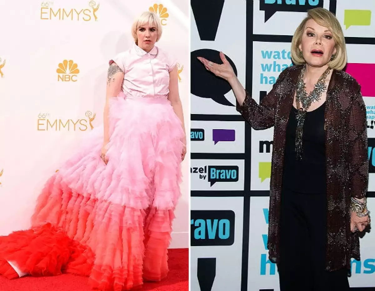 Lena Dunham y sus extravagantes vestidos eran uno de los principales targets de las duras críticas de Joan.