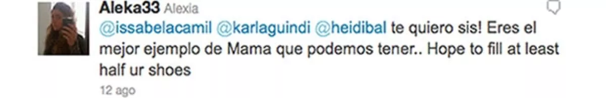 Alexia mostró admiración por su hermana en su papel como mamá.