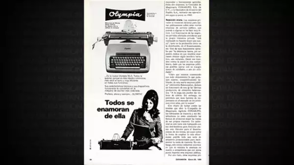 Olympia era una de las marcas líderes en máquinas de escribir en aquellos años.