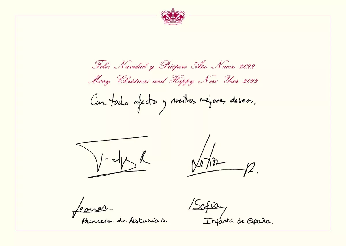 Tarjeta navideña de los Borbón