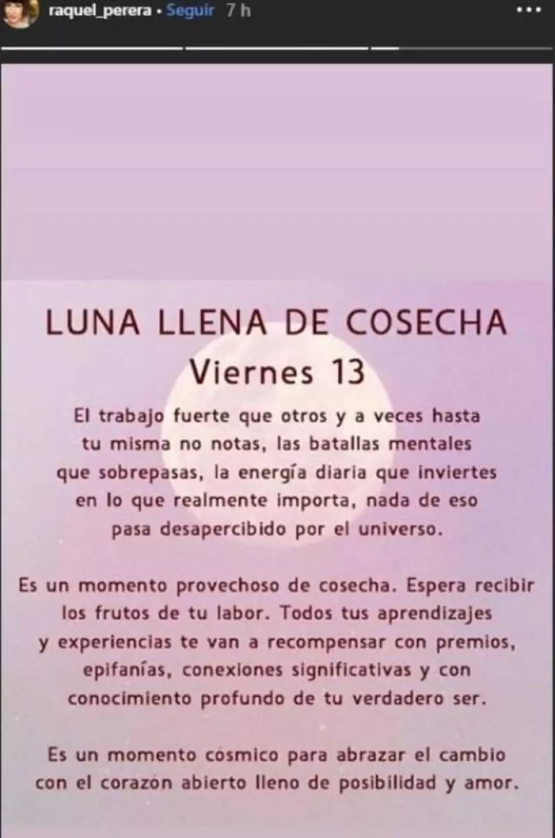 Mensaje de Raquel Perera