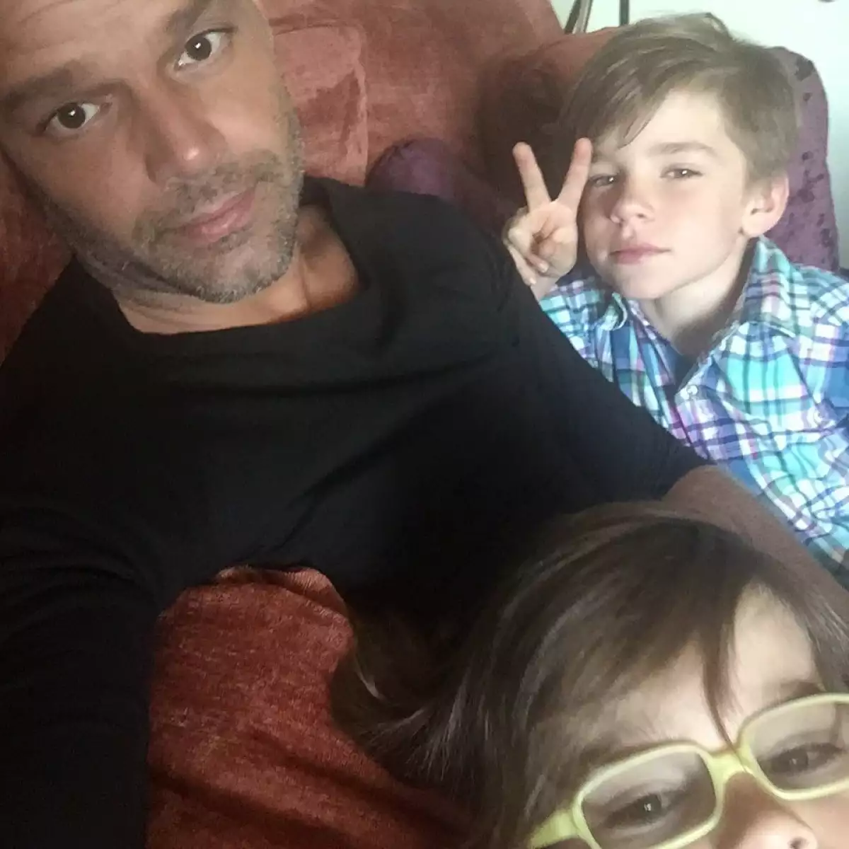 Ricky Martin y su hijos Mateo y Valentino