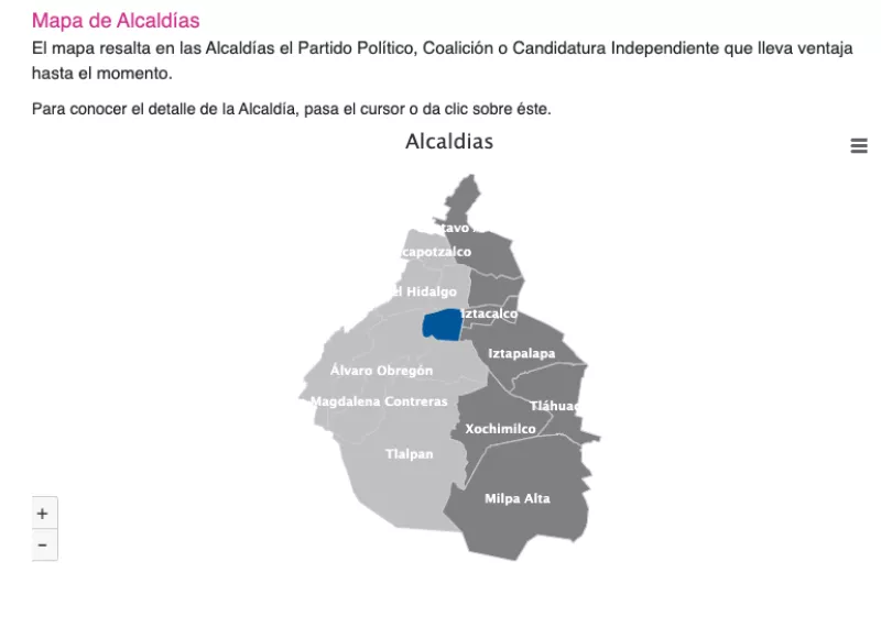 Mapa electoral CDMX Alcaldías