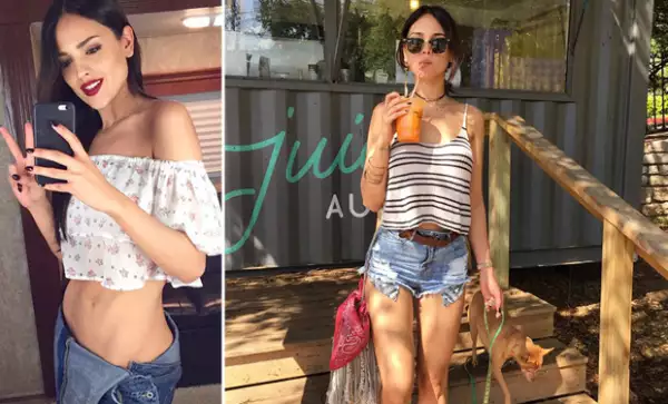 En su más reciente estancia en Austin Eiza ha disfrutado de las altas temperaturas en ligeros atuendos.