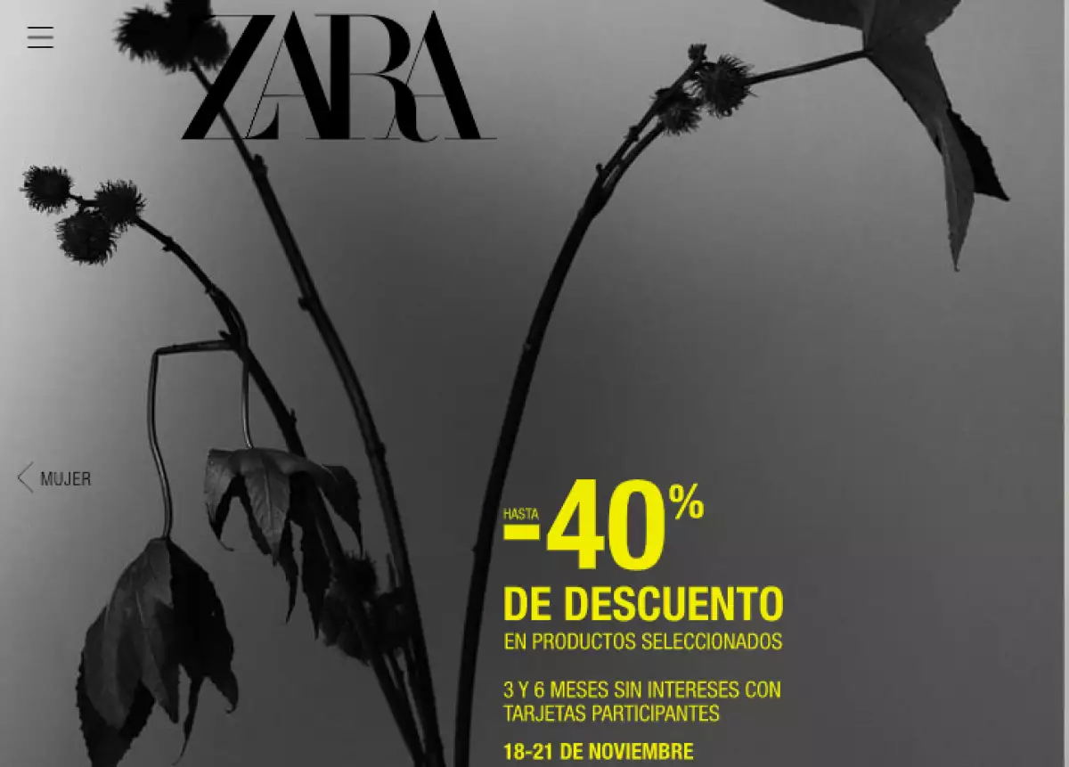 Zara se adelanta al Buen Fin en su app.