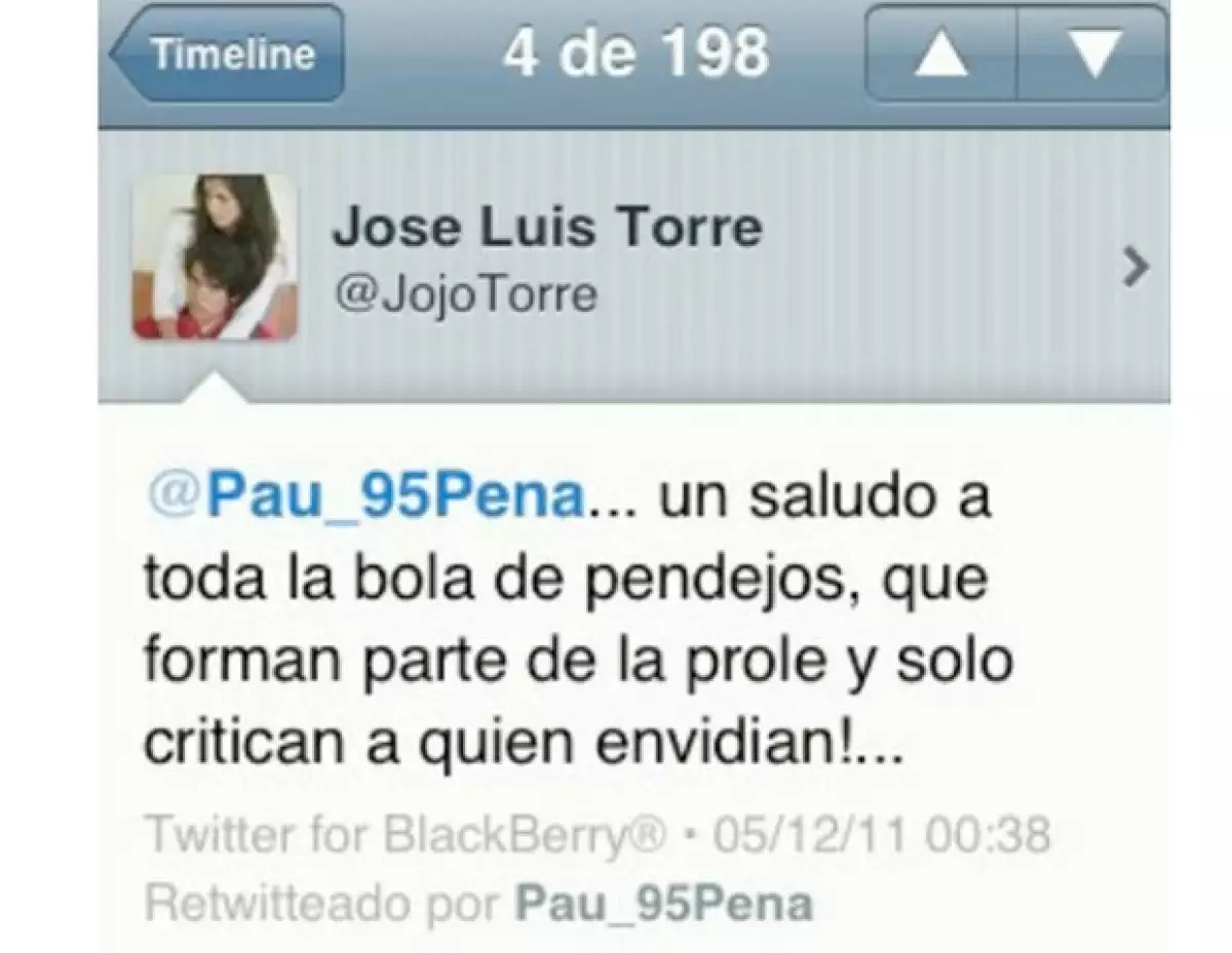 El retuit que provocó la polémica.