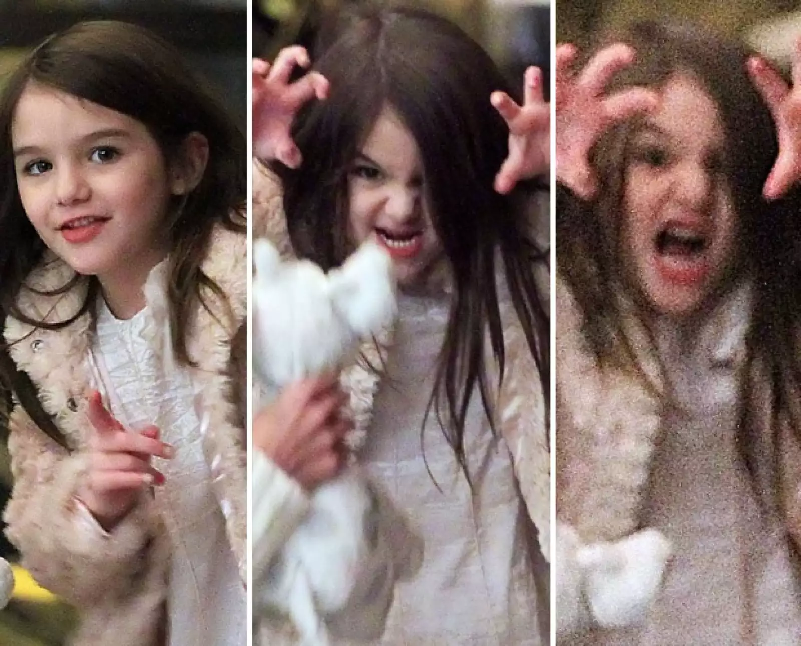 La pequeña Suri Cruise lanzó un gruñido en contra de los paparazzi.