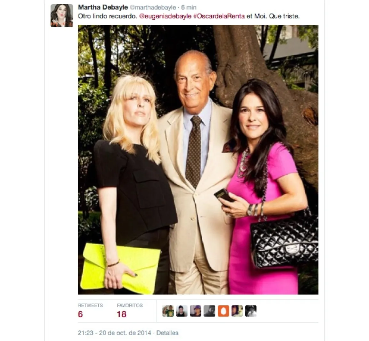 Martha Debayle confartió una foto de ella y su hermana Eugenia junto al dominicano.
