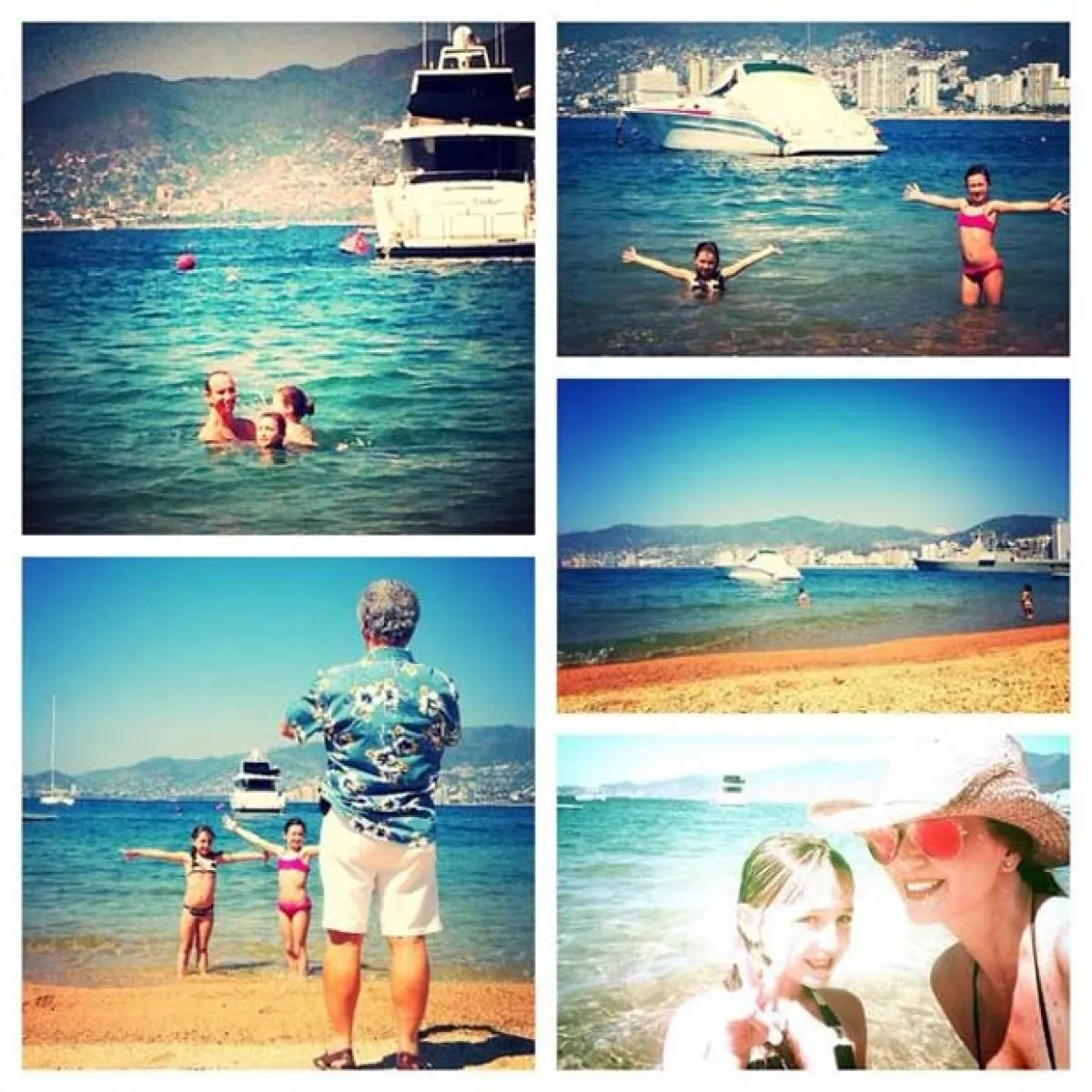 Las pequeñas gozando en el mar.