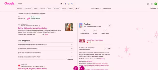 Cómo activar el filtro de Barbie en Google.
