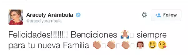 Aracely Arámbula mandó sus bendiciones.