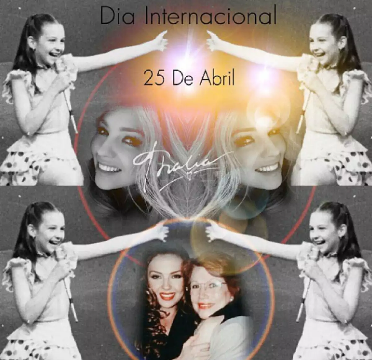 Con collages de su infancia fue como Thalía