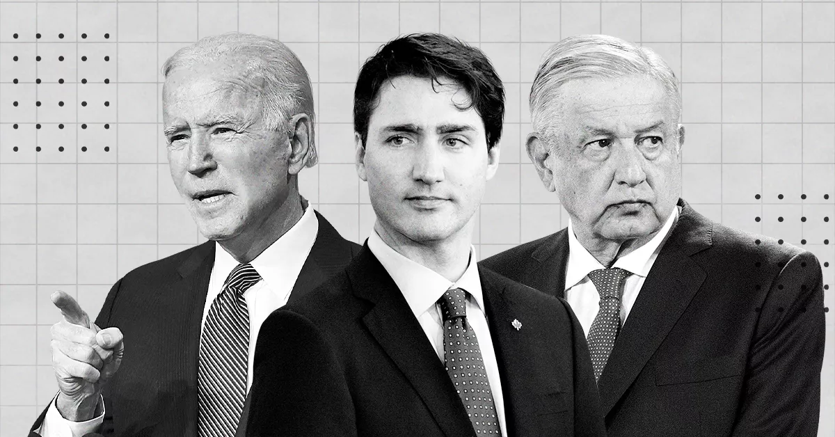 Joe Biden, Justin Trudeau y Andrés Manuel López Obrador. 