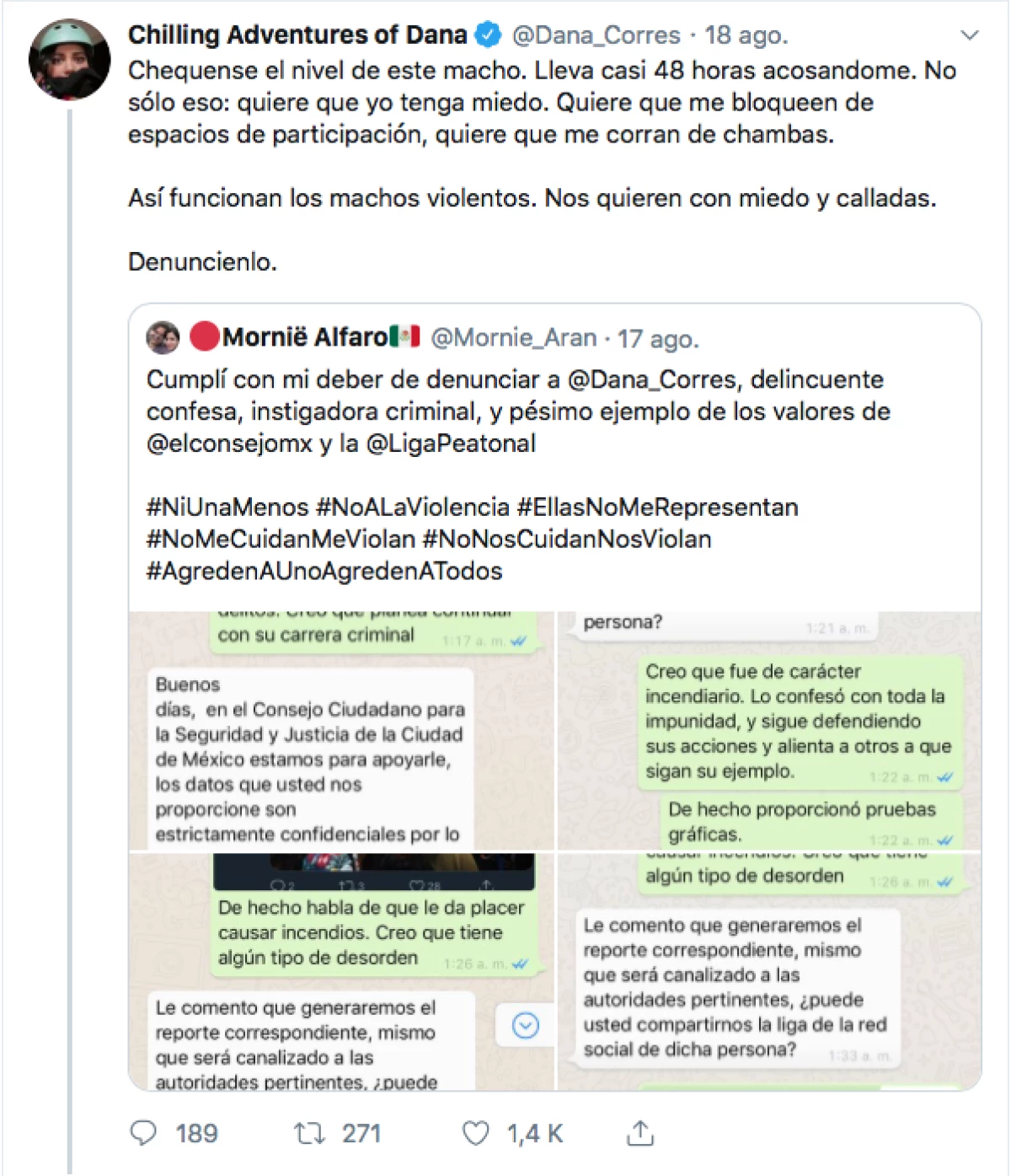 Amenazas contra Dana Corres
