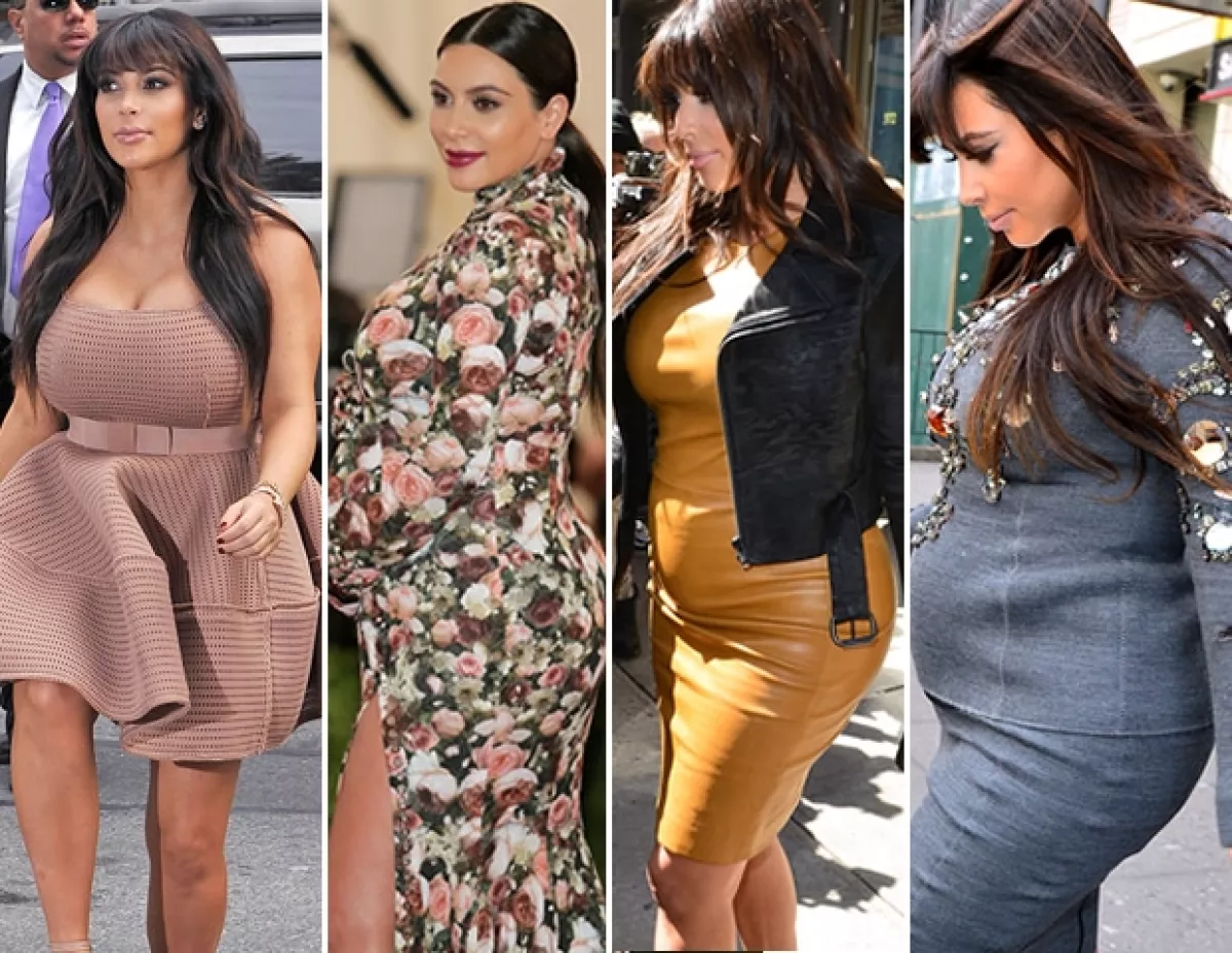 Las elecciones de Kim al vestir la hicieron ver mucho más voluminosa durante su embarazo.