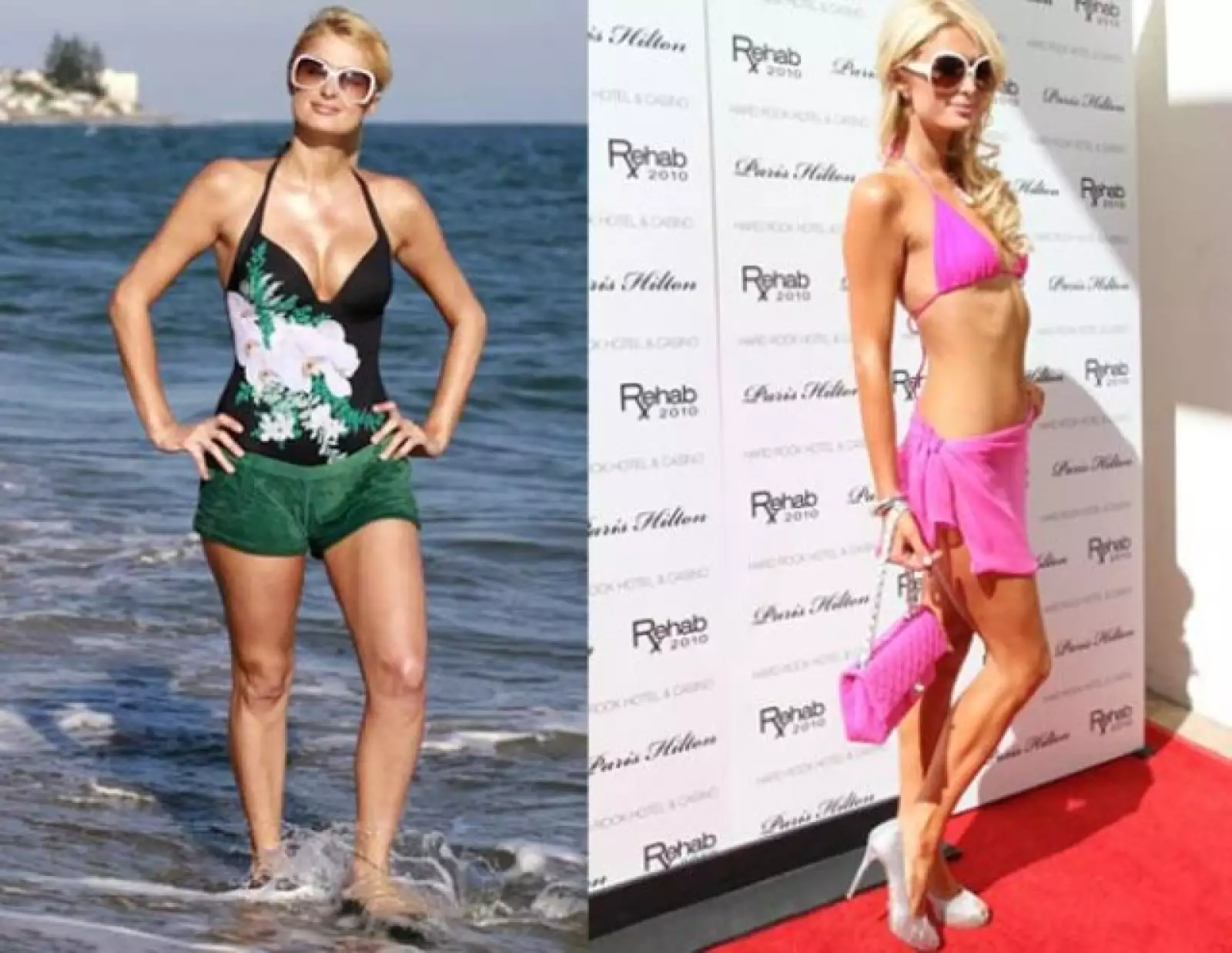 Paris Hilton siempre ha sido esbelta, pero ahora lo está más, pues anteriormente hasta se le veía busto cosa que ahora ni se le nota.