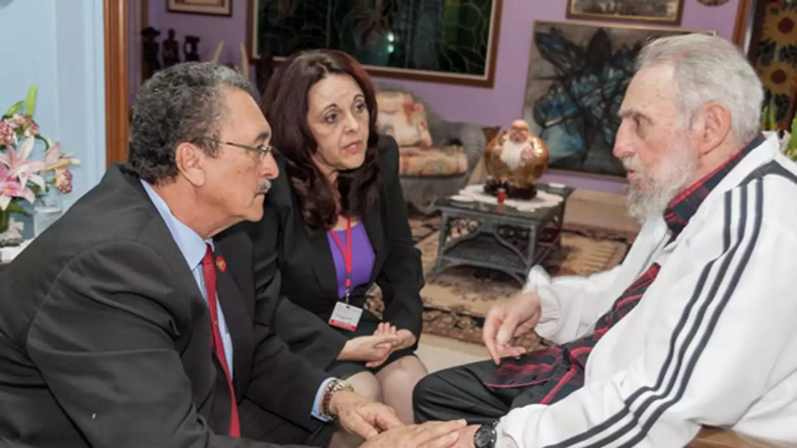 fidel castro recibe al presidente de santa lucia