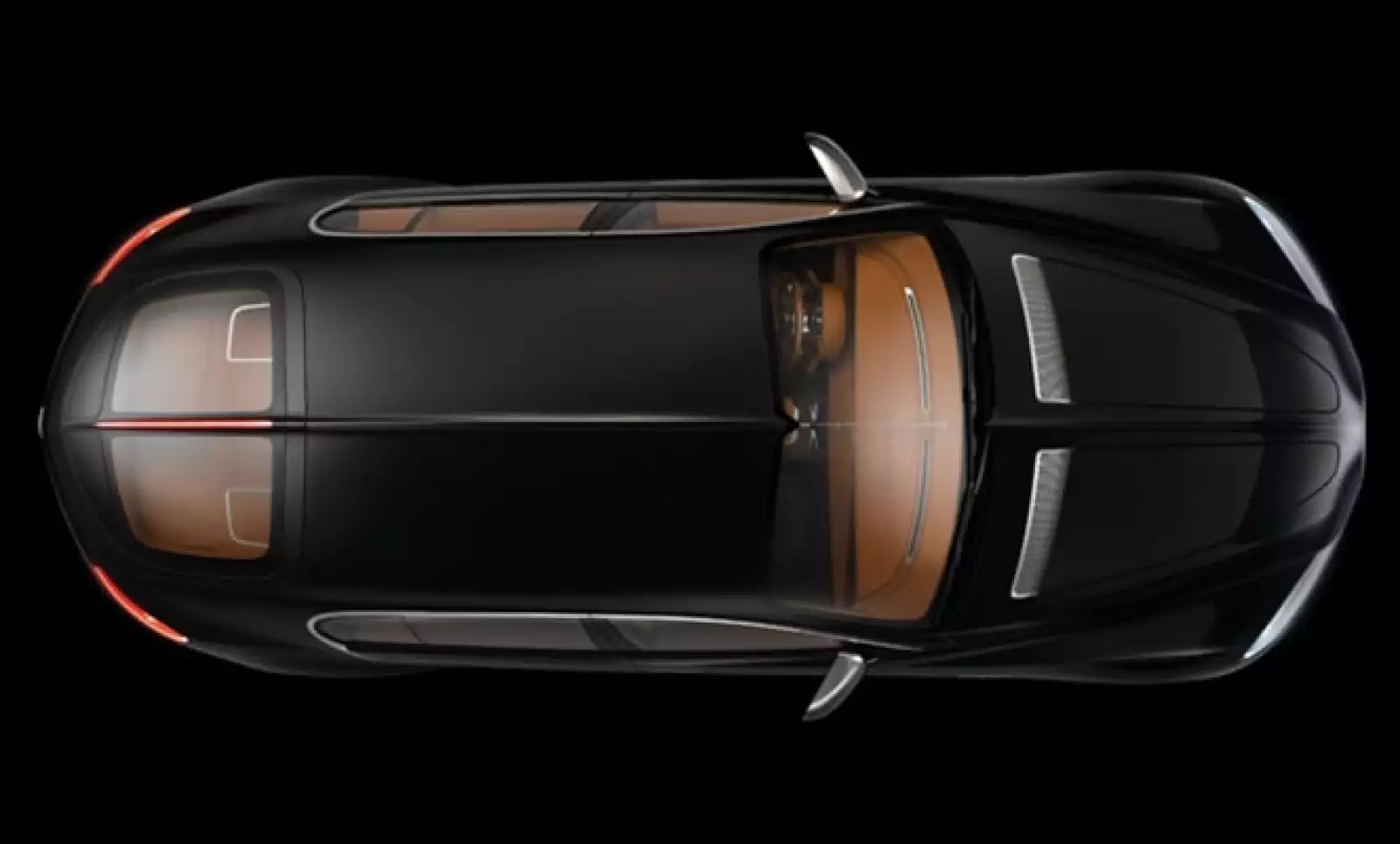 Para este Concept-Car de cuatro puertas, Bugatti utiliza una mezcla de piezas de fibra de carbono y aluminio, pintado en el Atlántico Negro.