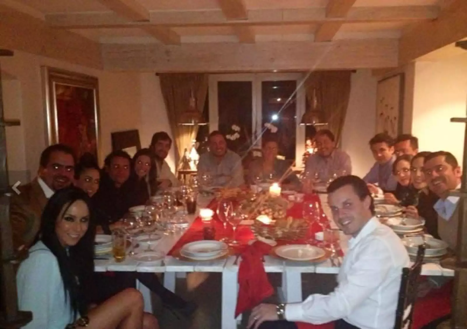 La pareja en una cena de Navidad en diciembre de 2012.