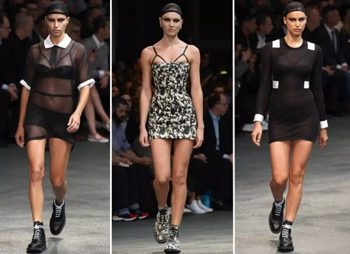 Aunque las modelos desfilaron para Givenchy en su versión menos femenina, no pudieron evitar ser el centro de todas las miradas por su gran belleza.