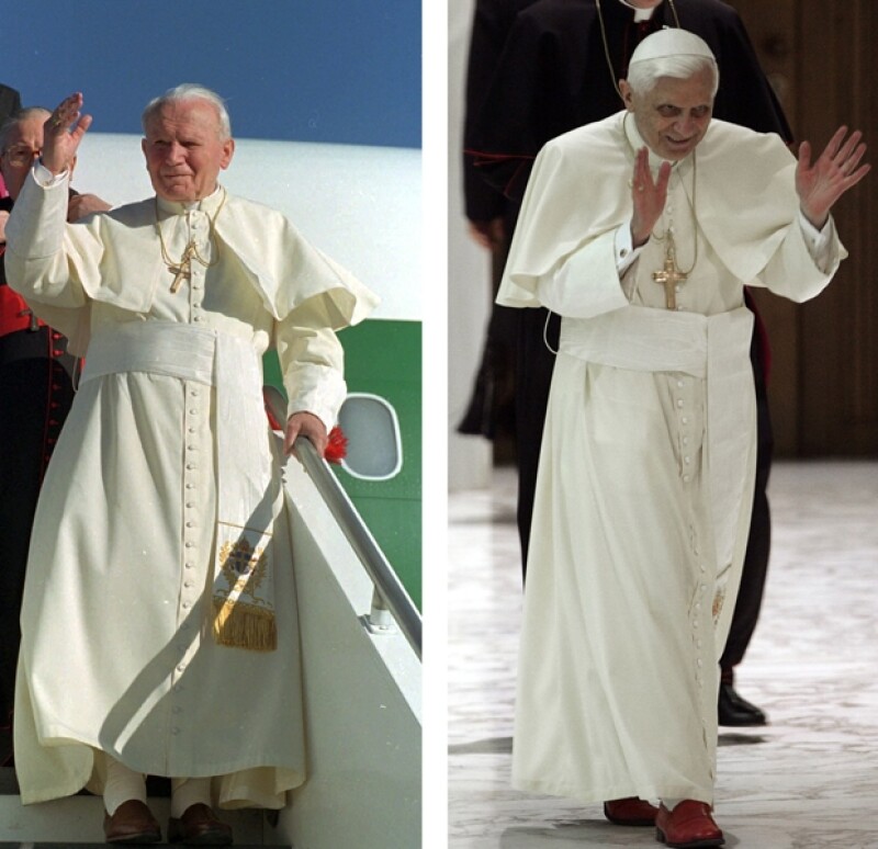 Benedicto XVI tiene gran predilección por los mocasiones rojos confeccionados a mano en Novara por el artesano Adriano Stefanelli.