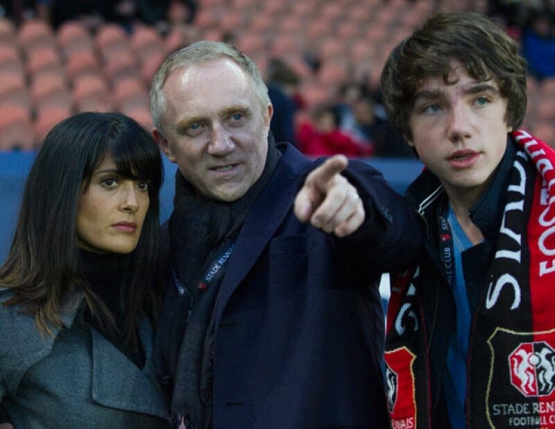 Salma, Francois-Henri Pinault y el hijo del empresario.