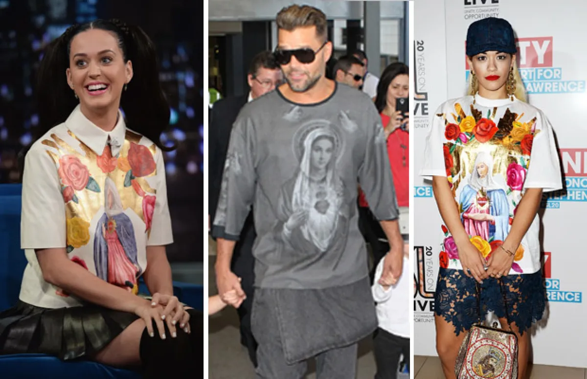 Katy Perry, Ricky Martin y Rita Ora son algunos de los famosos que han optado por llevar a la Virgen de Guadalupe en su ropa.
