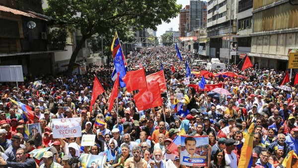 Supporters of Venezuela's President Nicolas Maduro take part in a rally in support of his government in Caracas