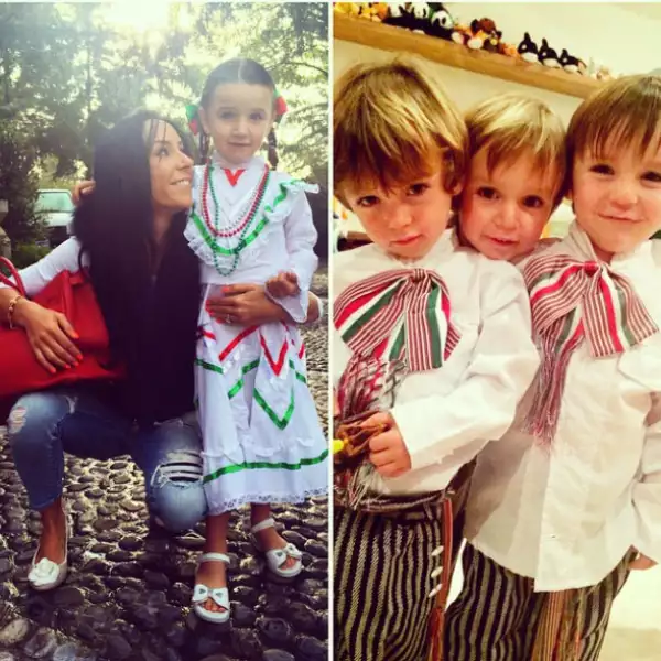 Para mostrar su orgullo patrio, Inesita, Javier, Bruno y Diego se vistieron muy mexicanos.