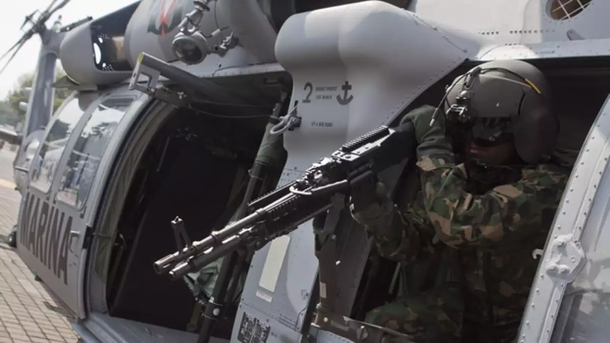 Uno de los helicópteros Black Hawk que el gobierno de México recibió de Estados Unidos como parte de la Iniciativa Mérida