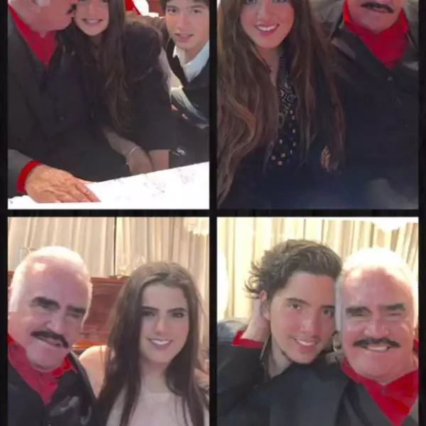 Los hijos de Alejandro acompañando a su abuelo.