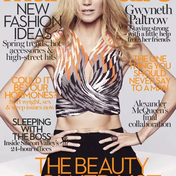 Luciendo increíble, Gwyneth Paltrow presume un súper abdomen en la portada de Marie Claire UK, fotografiada por Jan Welters.