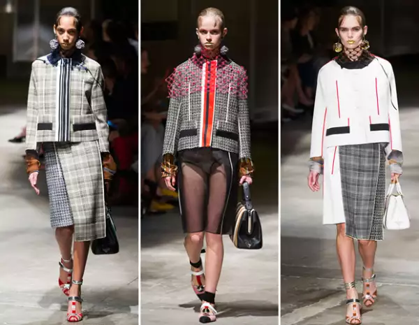 La silueta de la presentación trató de un saco cuadrado y una falda a la rodilla.