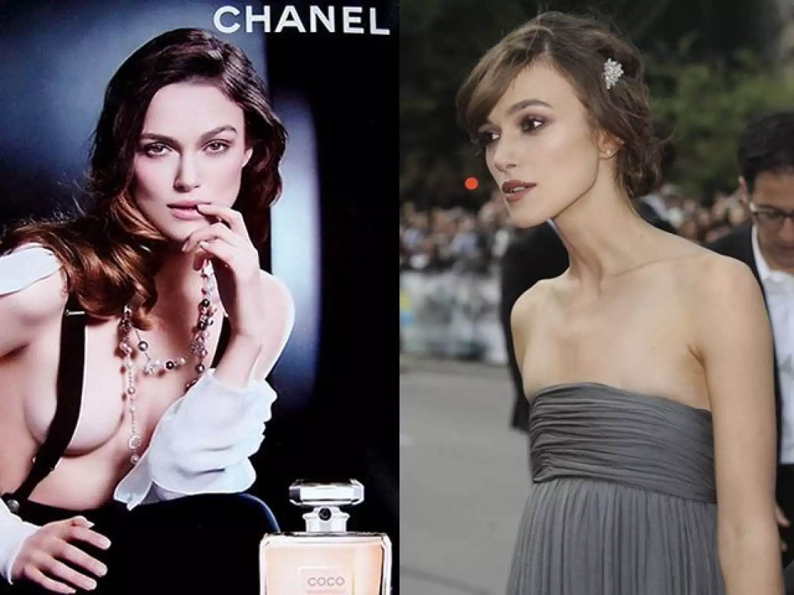 Keira Knightley posó en la nueva campaña de Chanel, y el resultado final fue un cuerpo mucho más curvilíneo que el actual.
