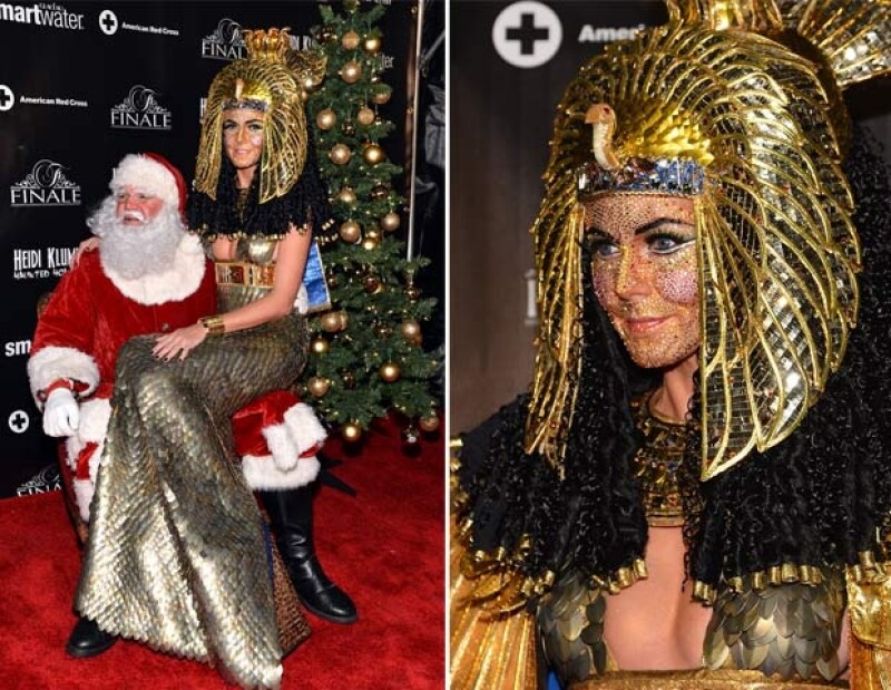Heidi cubrió su cara con diamentes. Santa también fue un invitado.