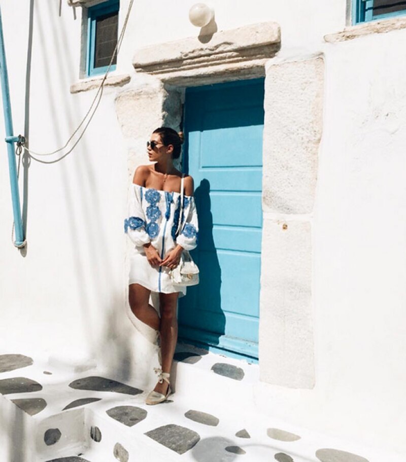 Michelle Salas en Mykonos, Grecia.