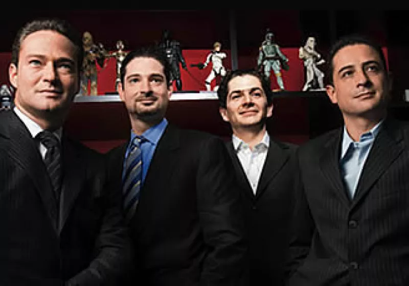 Alfredo Harp Calderoni, Charbel Harp, Ricardo G. Duprat y Alejandro Valenzuela, el equipo de Santo Domingo. (Foto: Gilberto Contreras)