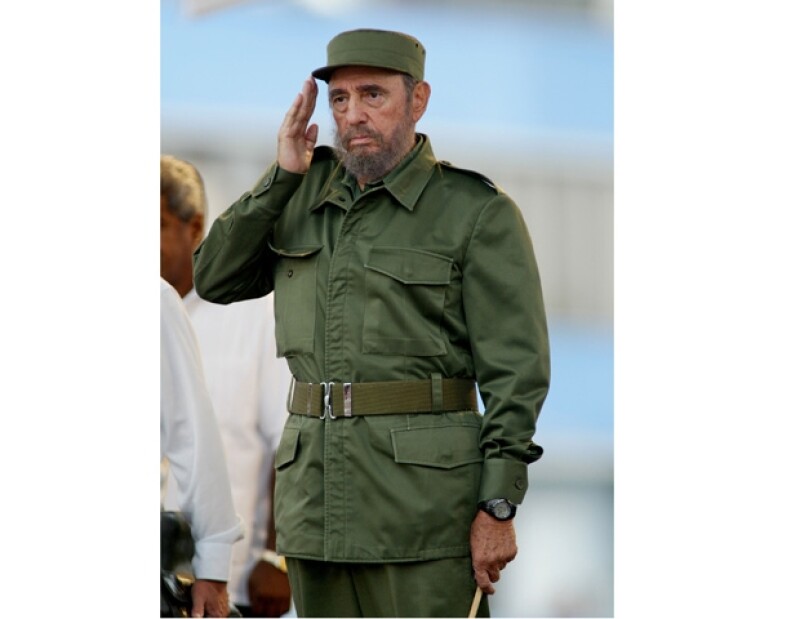 El ex mandatario cubano en la mayoría del tiempo utilizaba su característico traje militar.