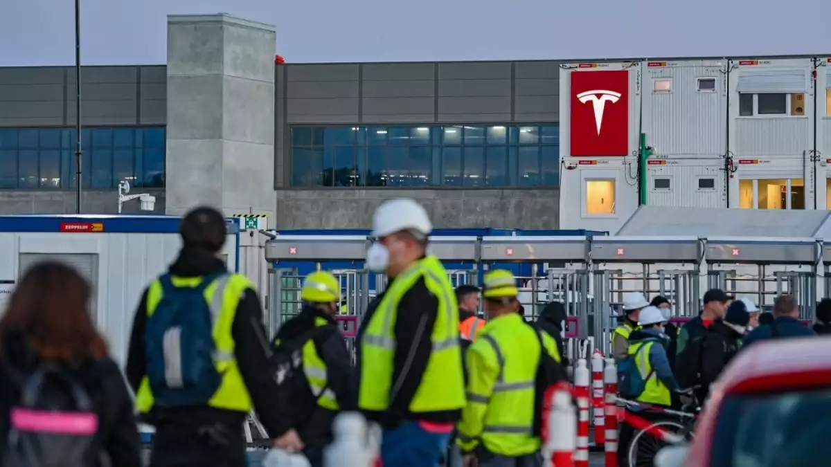 Construction site of the Tesla factory in Brandenburg