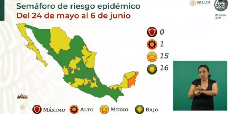 Semáforo epidemiológico en el país. 