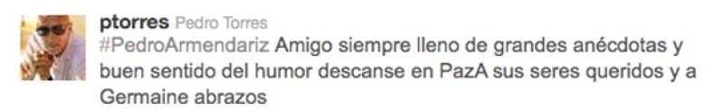 El productor Pedro Torres externó su apoyo a la familia.