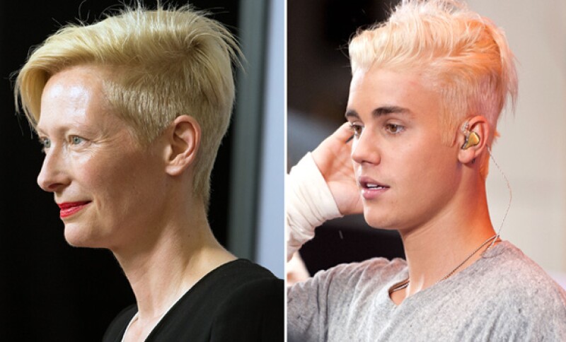 Pero su look no es del todo original, pues al parecer se ha inspirado en varias famosas, siendo Tilda Swinton la primera.