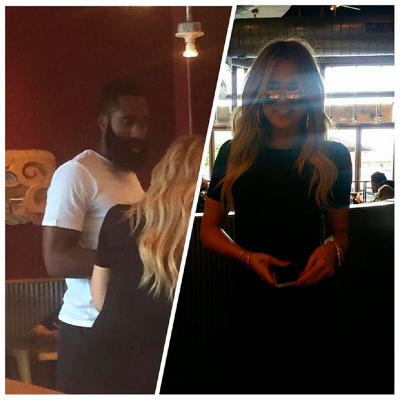 Para la cita, Khloé eligió un ajustado vestido negro.