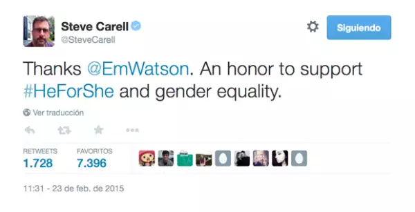 El actor de 52 años respondió amablemente el mensaje de la guapa británica.