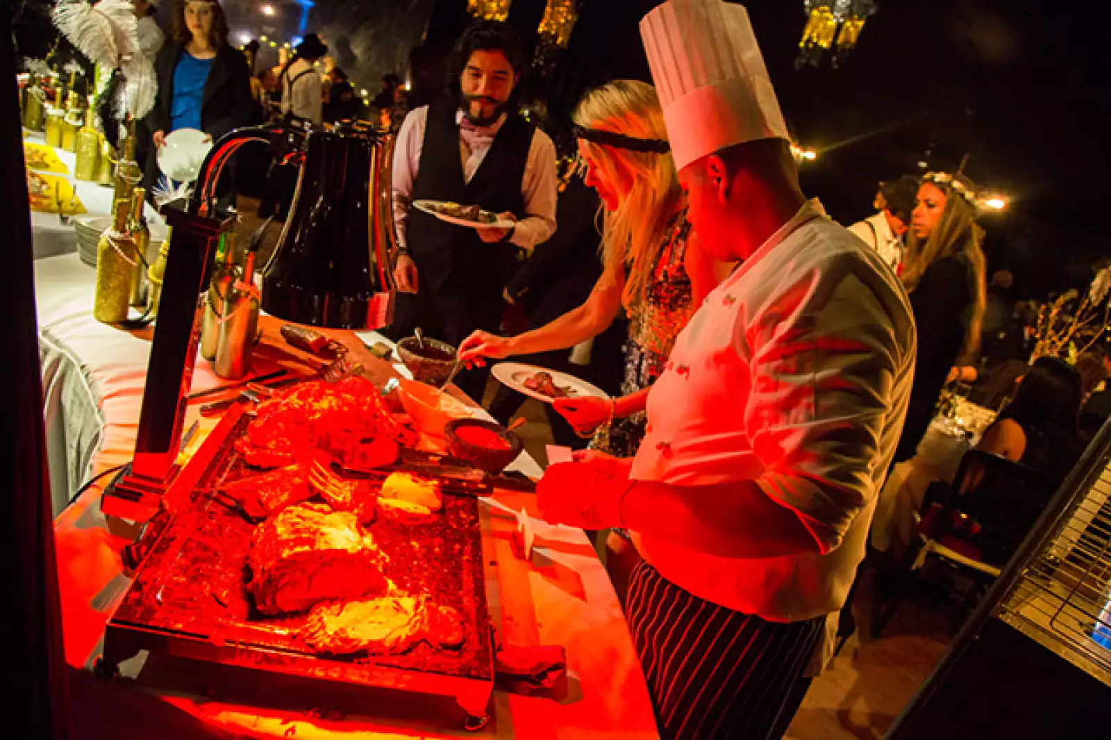 Buffet para la cena de fin de año en el hotel Rosewood