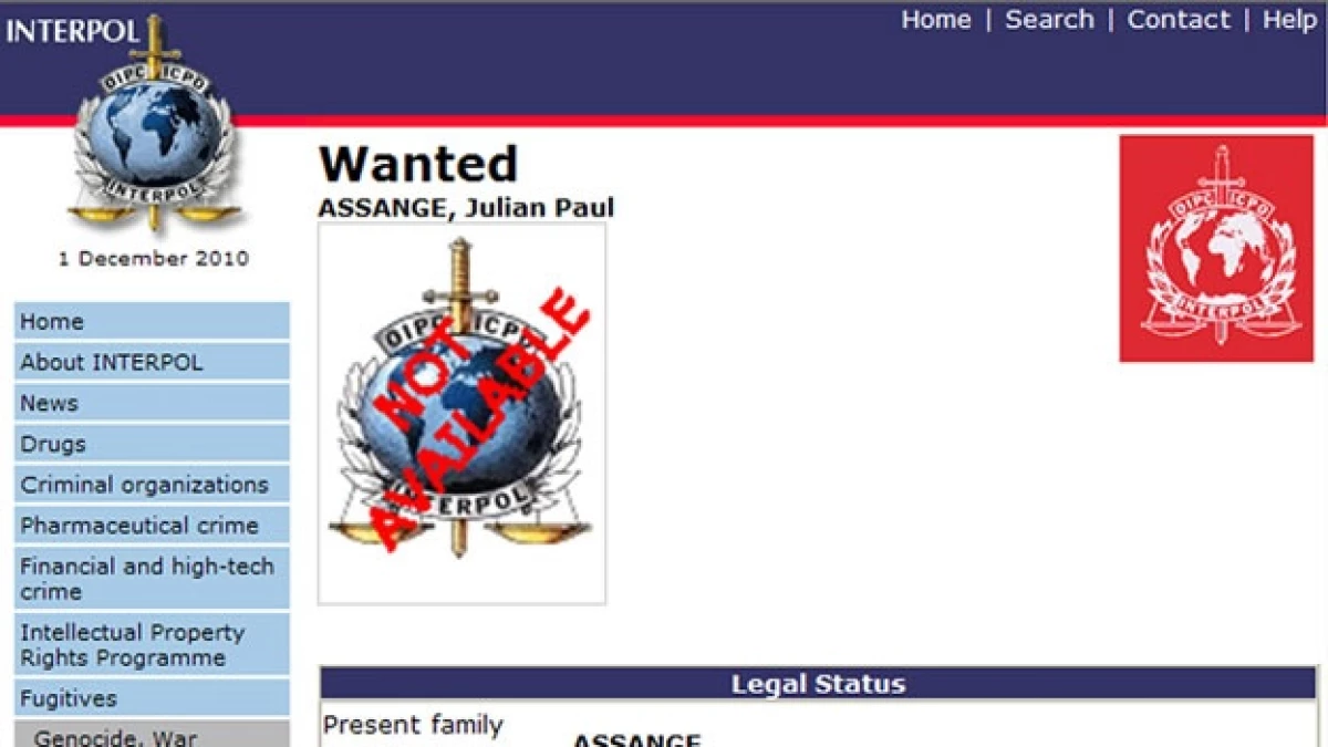 pagina de la interpol