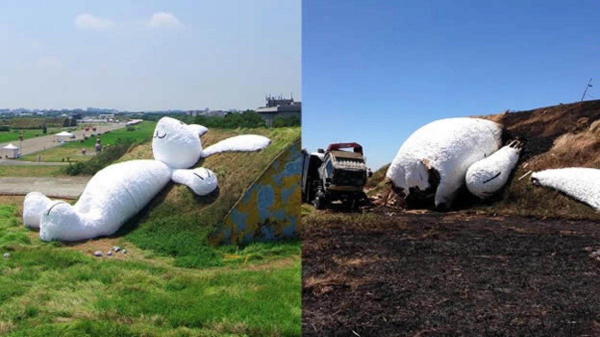 El conejo de la luna que fue incendiado y ?rostizado? tras un aparente accidente en Taiwan